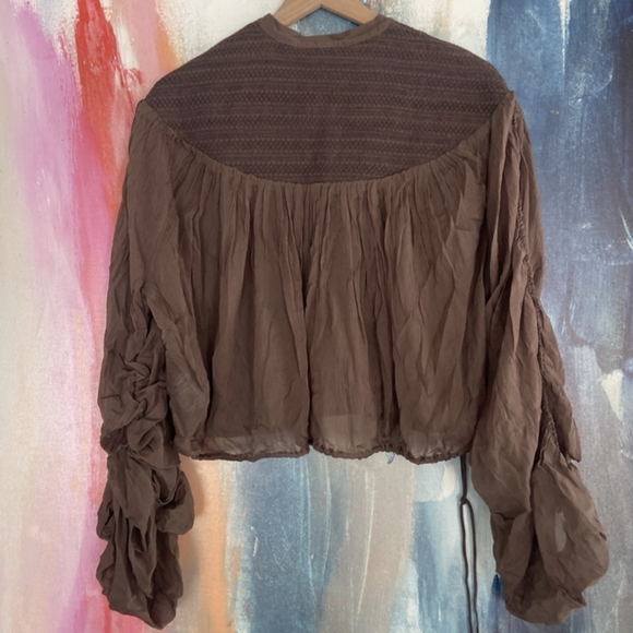 Free People FP Ballet School Pullover Brown L - Picture 4 of 9